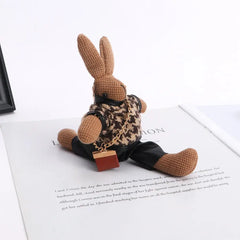 Kids Cloth Animal Doll Pendant Boys Bag Pendant Decoration Girls Car Accessories Lady Rabbit Keychains Korean Style Key Ring
