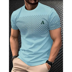 t shirt for man Summer Short Sleeve Casual Fashion Men's T-Shirt Breathable Sports Tops Round Neck Men's Clothing 100% polyester