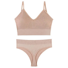 Women Underwear Set Wireless Lingerie Panties Bra Sexy G-String Seamless Tank Crop Top Brassiere New