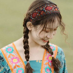 Women Wide Turban Hair Accessories Headwear Embroidered Ribbon Hair Hoop Hairbands Headbands Head Wraps