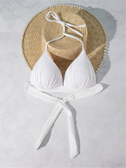 XS - XL Sexy 4 Colors Bra Cup Halter Bikini Top Female Swimsuit Women Swimwear Bather Bathing Suit Swim Solid Beach Top K7019