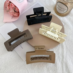 4pcs Set Women Hair Claw Simple Style Solid Color Big Hair Claw Clips Square Hair Clips Rectangle Fashion Hair Accessories