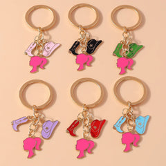 Fashion Women Hat Shoe Pendants Keychain for Car Key Handbag Purse Hanging Keyrings Accessories DIY Jewelry Gifts