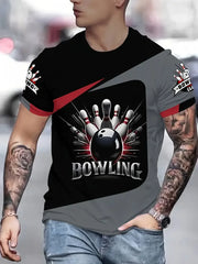 New 3D Printed T Shirt For Man Bowling Jersey Summer Causal Short Sleeve Tops Oversized Streetwear Men's Clothing Graphic Tees