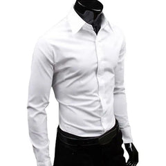 Classic Business Shirt Breathable Not See Through Men's Shirt Men's Slim Fit Cotton Business Shirt