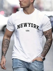 Men's Tops New Style Letter Print Fashion Casual Short-sleeved T-shirt Streetwear Men Clothing Graphic T Shirts Harajuku
