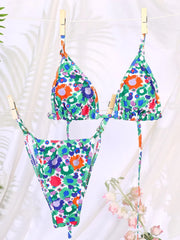 Miyouj Triangle Bikini Set Print Swimsuit Sexy Swimwear Women Swimsuit Bandage Beachwear Mujer Biquini String Swimsuits