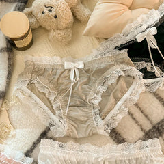 Women Sexy Lace Panties Underwear Satin Mesh Low Rise Hollow Briefs Thong