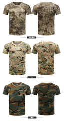 Men Camouflage Hunting Shirts Tactical Fishing Shirt Military Tshirts Camo Hiking Camping Quick Dry Clothes