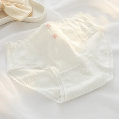 Women's Underwear Cute Girls' Comfort Briefs Middle Waist Seamless Underpants Fashion Flower Panties Female Lingerie