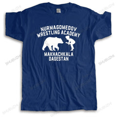 Men Cotton casual T Shirt Summer NURMAGOMEDOV WRESTLING ACADEMY MAKHACHKALA DAGESTAN Loose tops for him plus size teeshirt
