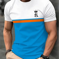 New Fashion Men's T-shirt Casual Sweatshirt Tops Summer O-neck Slim Short-sleeved Tees Male Trend Streetwear Daily Mens Clothing