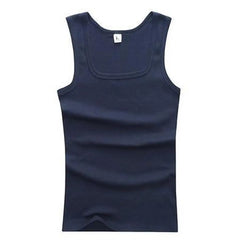 Unisex Solid Square Neck Ribbed Tank Top Lovers Sleeveless T Shirt Classic White Black Elastic Vest Women Men Sport Gym Tank Top