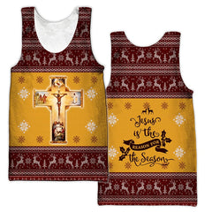 Men's Sleeveless Shirt Pattern Jesus O Neck 3D Outdoor Street Cool Design Clothing Athletic Casual Big & Tall Oversized Tank Top