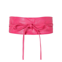 Dress Accessories for Female Soft Leather Dress Belt Elegant Bow Belt Ladies Girls Belt Wide Self Tie Wrap Around Waist Band