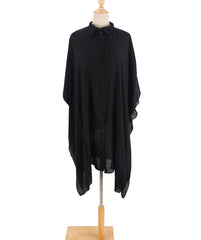 Beach Shirt Women Swimsuit Cover Up Solid Batwing Sleeve Loose Soft Bathing Suits Tunic Kimono Dress Pareo Beachwear