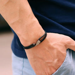 Men Marine String Bracelet Bilayer Sliding Adjustable Whale Braclet Beach Surfer Nautical Braslet Vacatio Leisure Accessories