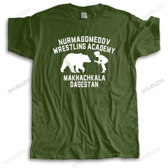 Men Cotton casual T Shirt Summer NURMAGOMEDOV WRESTLING ACADEMY MAKHACHKALA DAGESTAN Loose tops for him plus size teeshirt