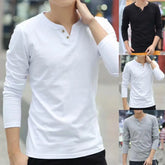 Great Men T-shirt Slim Casual Base Shirt Long Sleeve Fit Autumn T-shirt for Daily Wear