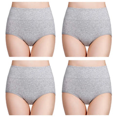 High Waisted Postpartum Underwear Womens Cotton Underwear Soft Breathable Full Coverage Stretch Panties 4pcs/pack