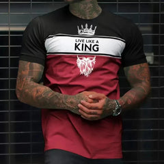 New Fashion Men's T-shirt Casual Sweatshirt Tops Summer O-neck Slim Short-sleeved Tees Male Trend Streetwear Daily Mens Clothing