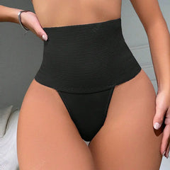 Women High Waist Flat Belly Panties Breathable Comfy Elastic Intimates Shapewear Solid Lingerie Underwear