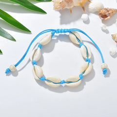 Bohemian Shell Charm Bracelets For Women Men Summer Sandy Beach Handmade String Rope Chains Bangle DIY Jewelry Accessories