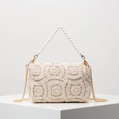 Boho Beach Bags for Women,Pearl Bag,Wicker Bag,Premiun Style Tote Bags for Ladies,Vacaition Outfits Women,Travel Must Haves