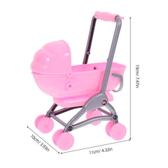 Mini Stroller Accessories Realistic Design Baby Toy Plastic Stroller Plastic Kids Furniture Decor Details