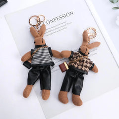 Kids Cloth Animal Doll Pendant Boys Bag Pendant Decoration Girls Car Accessories Lady Rabbit Keychains Korean Style Key Ring