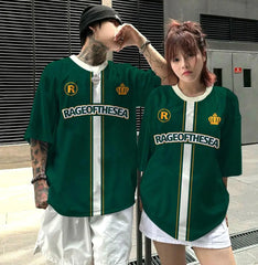 Stylish Striped Short Sleeve Men Women T-shirts Outdoor Oversize Sports Style Jersey Unisex S-5XL Basketball Tops T shirts Men