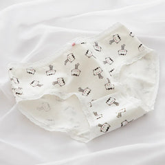New Underwear Women Cat Print Girl Panties Spring Summer Fashion Comfort Briefs Mid Waist Seamless Underpants Female Lingerie