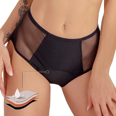 Sexy Women4-Layer Leakproof Menstrual Panties High Waist Absorbent Briefs Breathable Seamless5XL6XLSolid Period Underwear