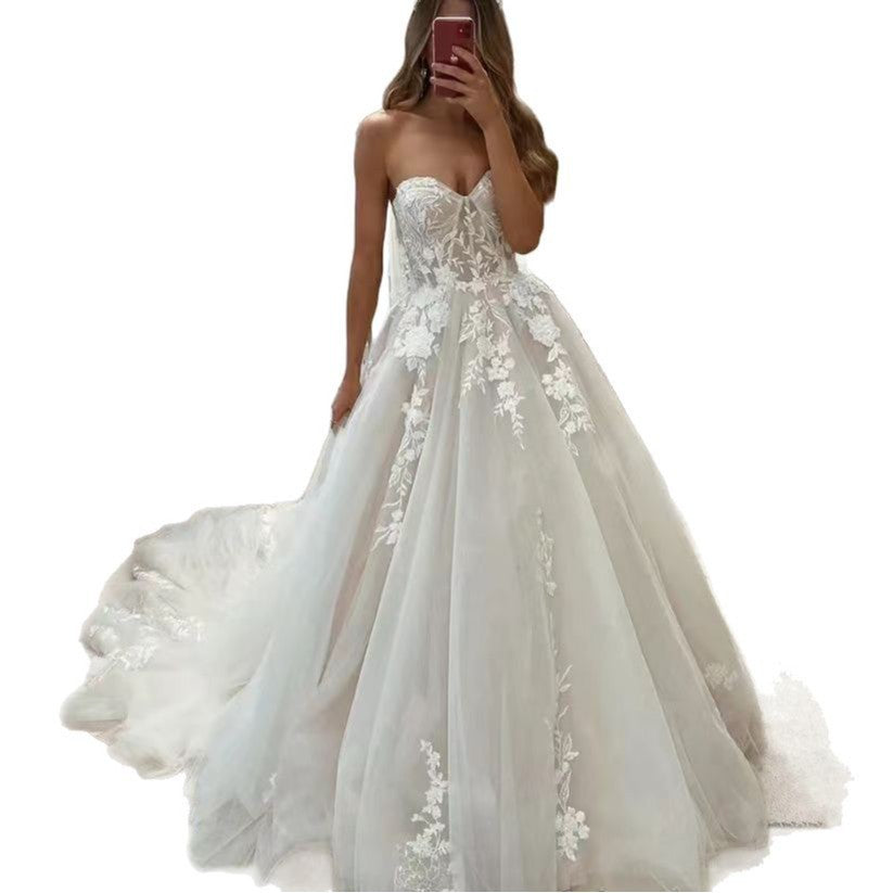 Bridal Lace Tube Top Main Yarn Heavy Industry Advanced - kinko
