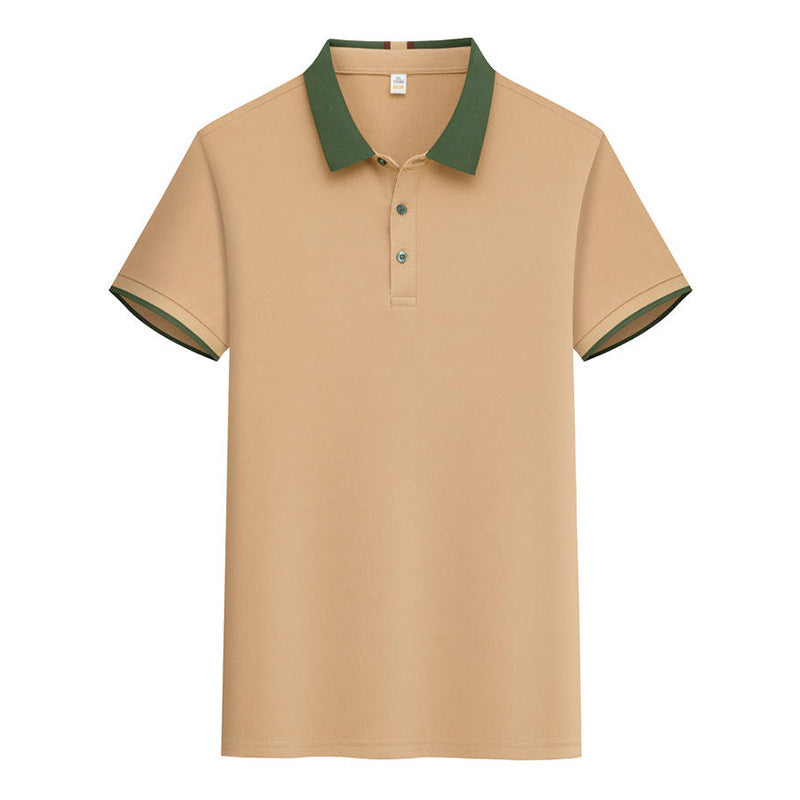 Contrast Color Lapels Polo Shirt - kinko
