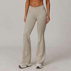 High Waist Running Sports And Leisure Skinny Versatile Bell-bottom Pants Women - kinko
