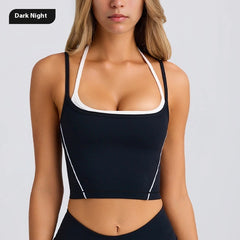 Sports Underwear Vest Shorts Spaghetti Strap Bra Beauty Back Tight High Elastic Fitness - kinko