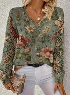 Printed Casual Cape Coat Cardigan Sweater - kinko