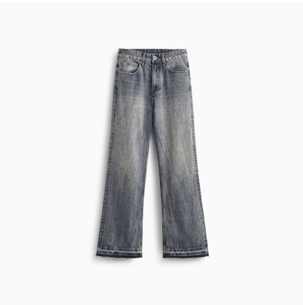 Loose Straight Leg Micro Flared Jeans For Men - kinko