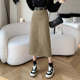 Skirt Retro High Waist A- Line Sheath Straight Skirt - kinko