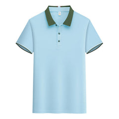 Contrast Color Lapels Polo Shirt - kinko