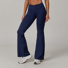 High Waist Running Sports And Leisure Skinny Versatile Bell-bottom Pants Women - kinko