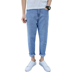 Men's Loose Straight Fashion Brand High-end Spring And Autumn New Small Harem Jeans - kinko