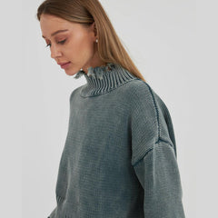 Ins Trend Street Snap Knitwear Autumn And Winter Solid Color Simple Top Women