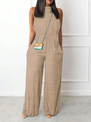 Sleeveless Halter Ruffled Young Women's Jumpsuit - kinko