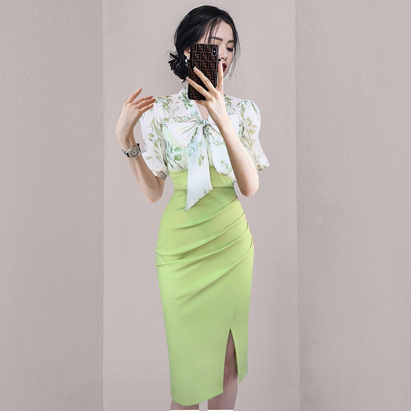 Niche Split Bag Buttock Temperament Fake Two Dresses - kinko