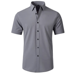 Korean Slim-fit Solid Color Shirt Men's Shirt - kinko