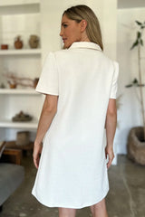 Double Take Full Size Texture Short Sleeve Dress - kinko