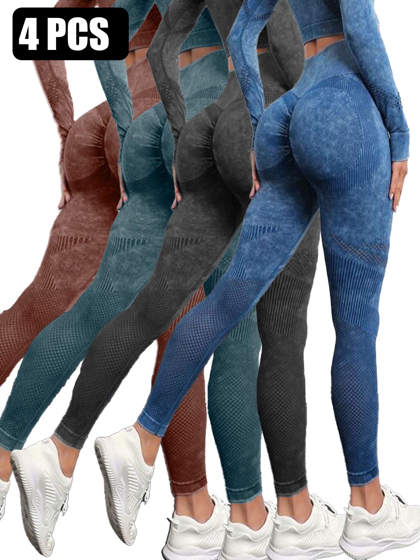 4PACK Active Yoga Pants Women's Yoga Pants - kinko