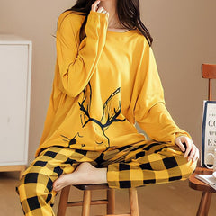 2 Piece Lounge Sets Pajamas Set Women Cute Cartoon Print Sleepwear